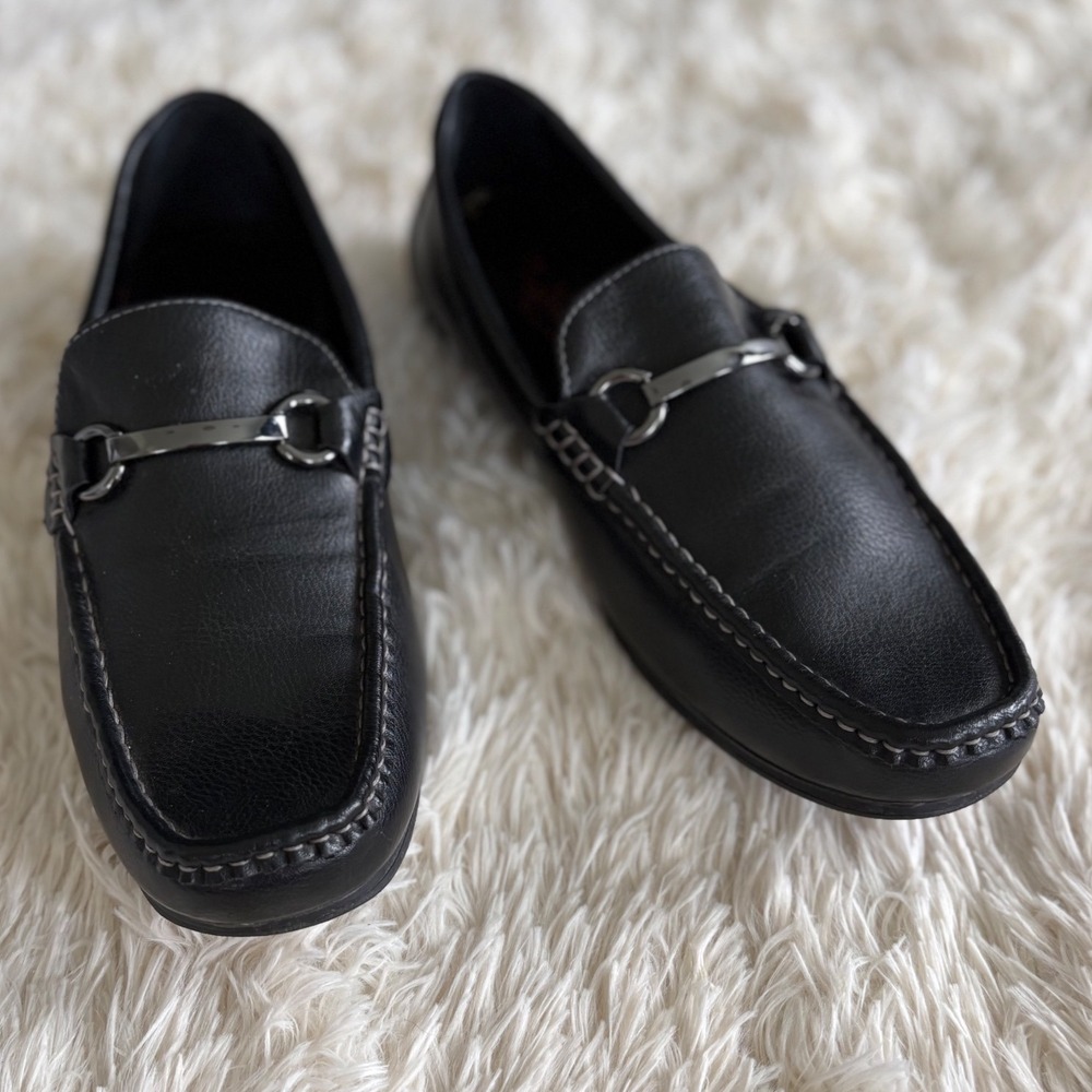 Dexter Comfort Black Leather Loafers Mens 9.5 Casual Slip On Shoes‎